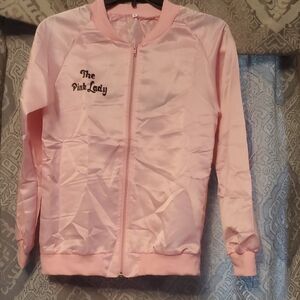 Pink Satin Bomber Jacket
